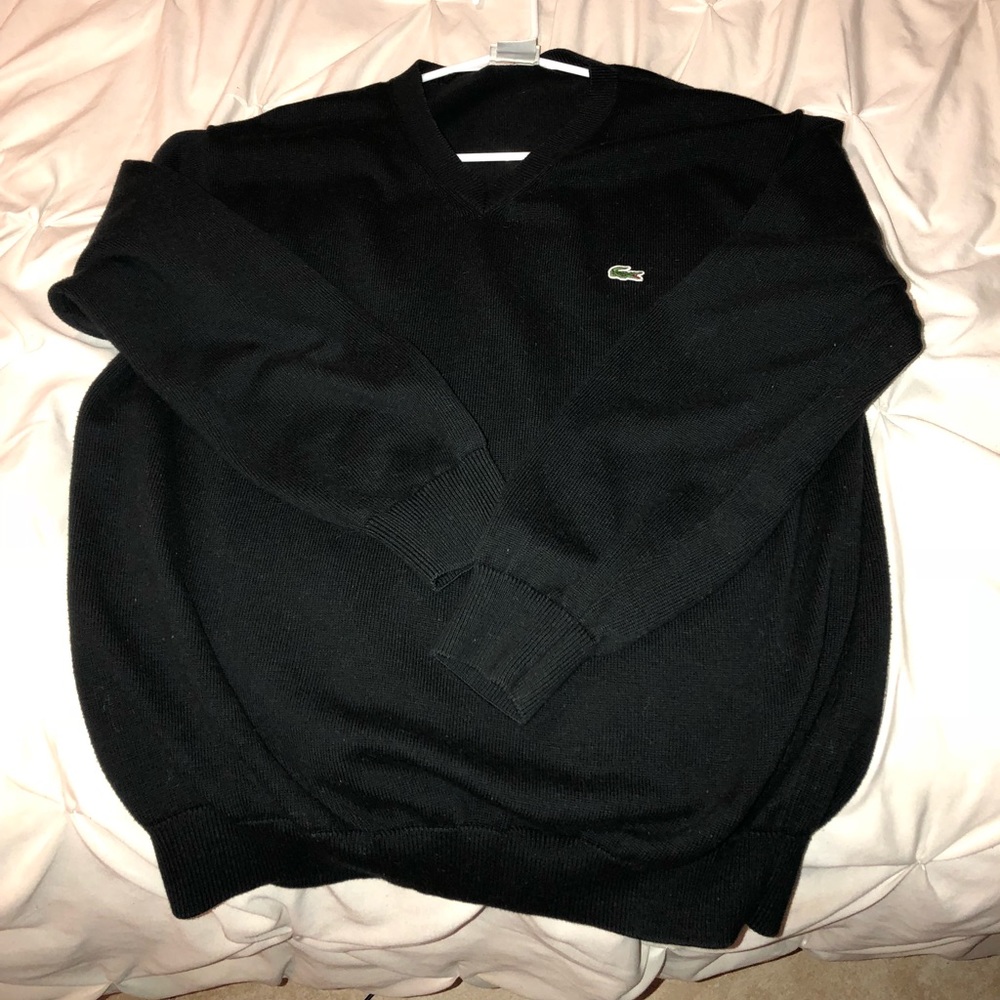 Black lacoste vneck sweater